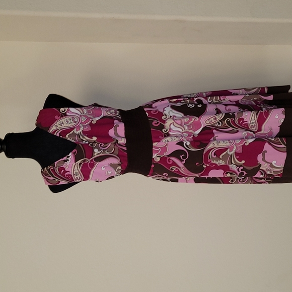 💕Rabbit Rabbit Rabbit Pink/Brown Paisley Dress - Size 12💕 - Picture 7 of 10